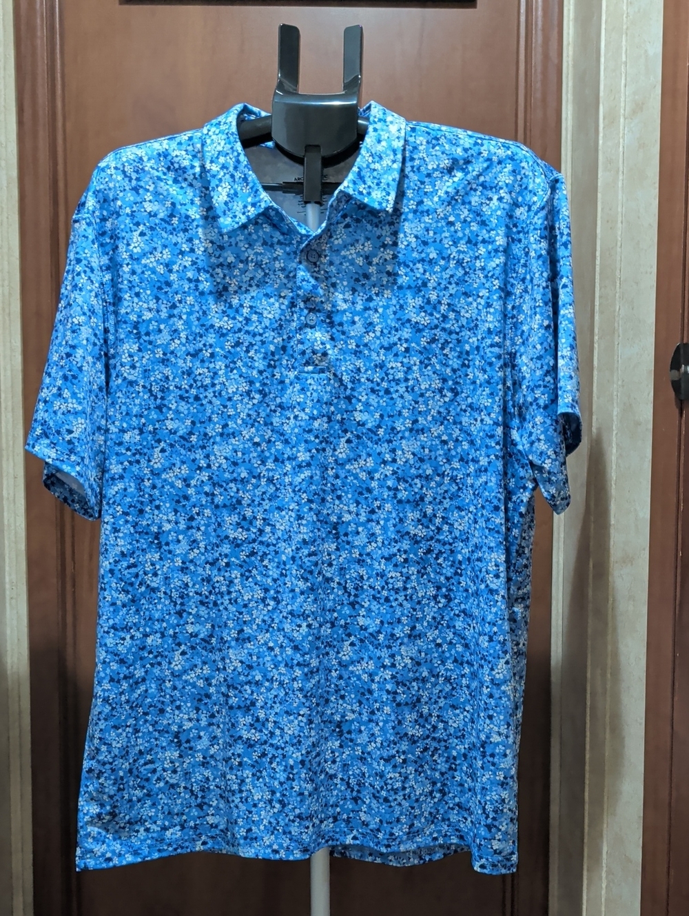Arctic Cool Men's Blue Micro-Print Polo Shirt